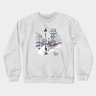 Typical Parisian street, France Crewneck Sweatshirt